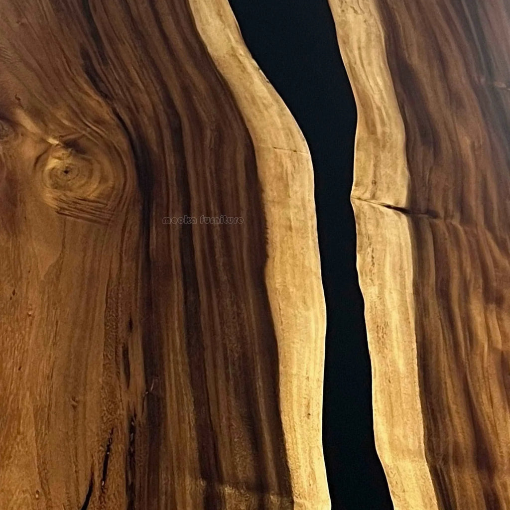 Artistry classitic wood epoxy river table for 8 people - MOOKA FURNITURE