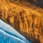 Natural wood dining table with blue epoxy ocean beach wave scene table for 10-12 people - MOOKA FURNITURE