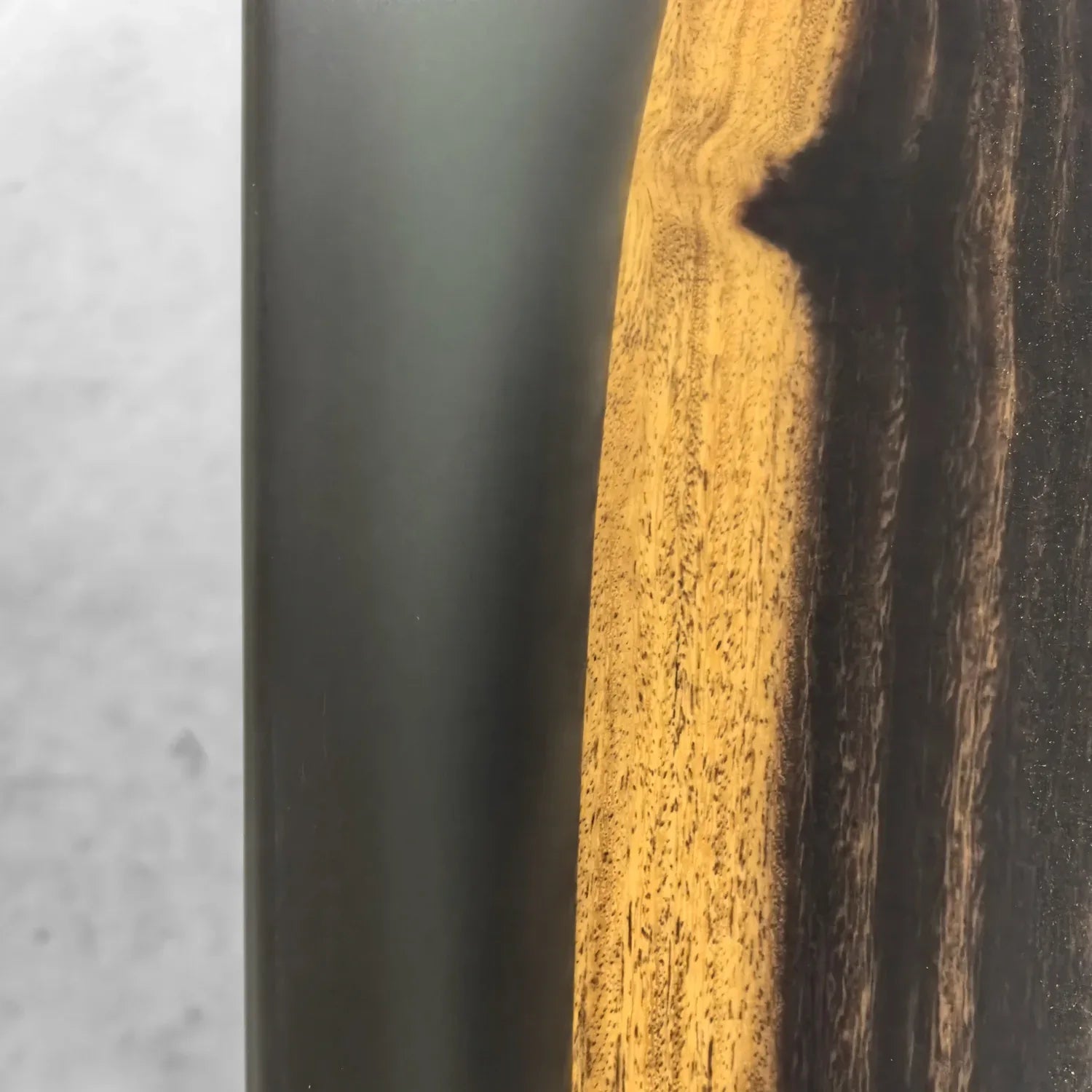 One piece natural wood with frosted grey epoxy river table dining table for 6-8 people - MOOKA FURNITURE