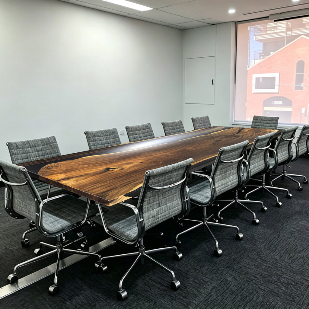 Ready to ship Conference table Boardroom table  One piece wood Epoxy Table 12 ft