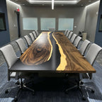 14ft gigantic luxury solid wood boardroom conference table for 14-16 people