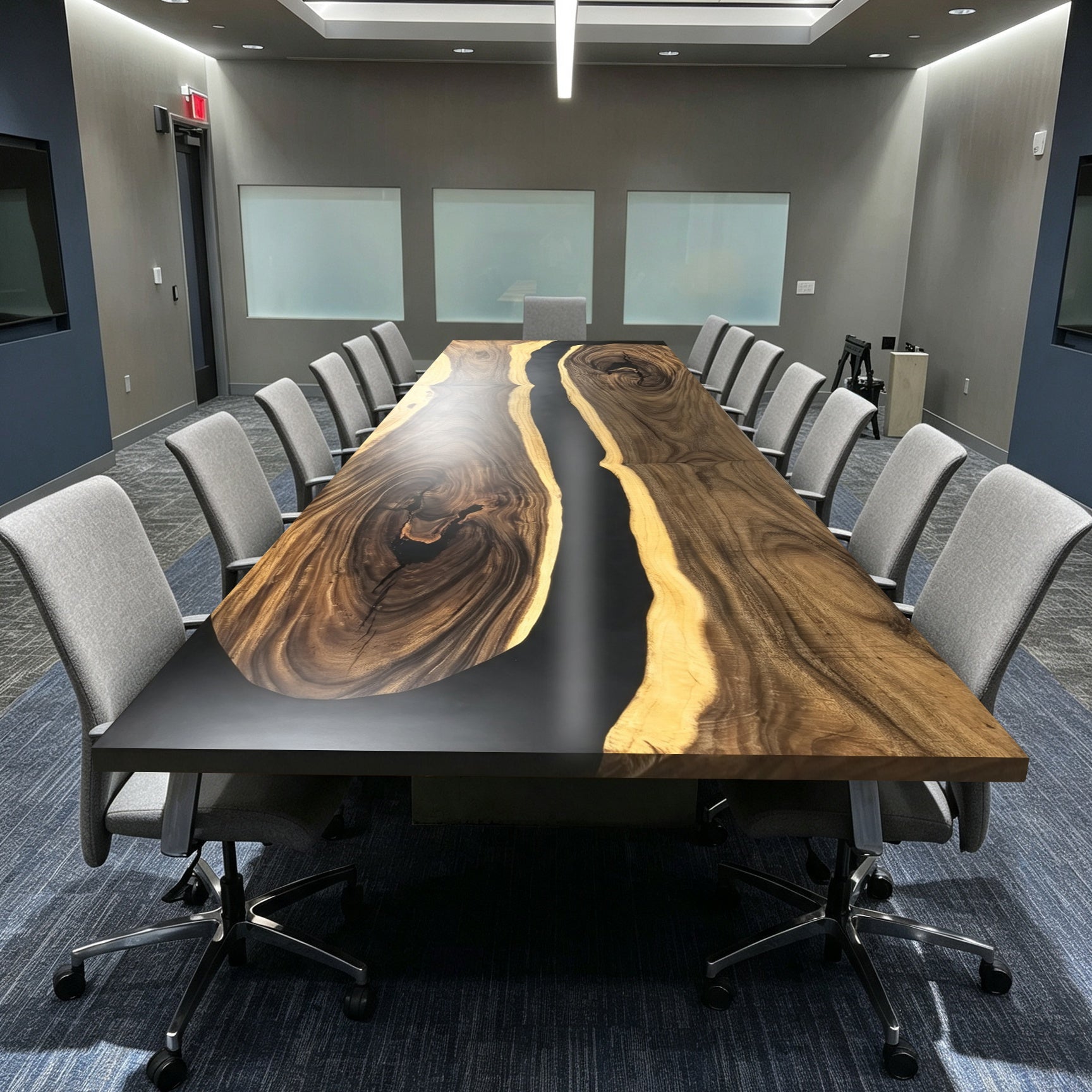 14ft gigantic luxury solid wood boardroom conference table for 14-16 people