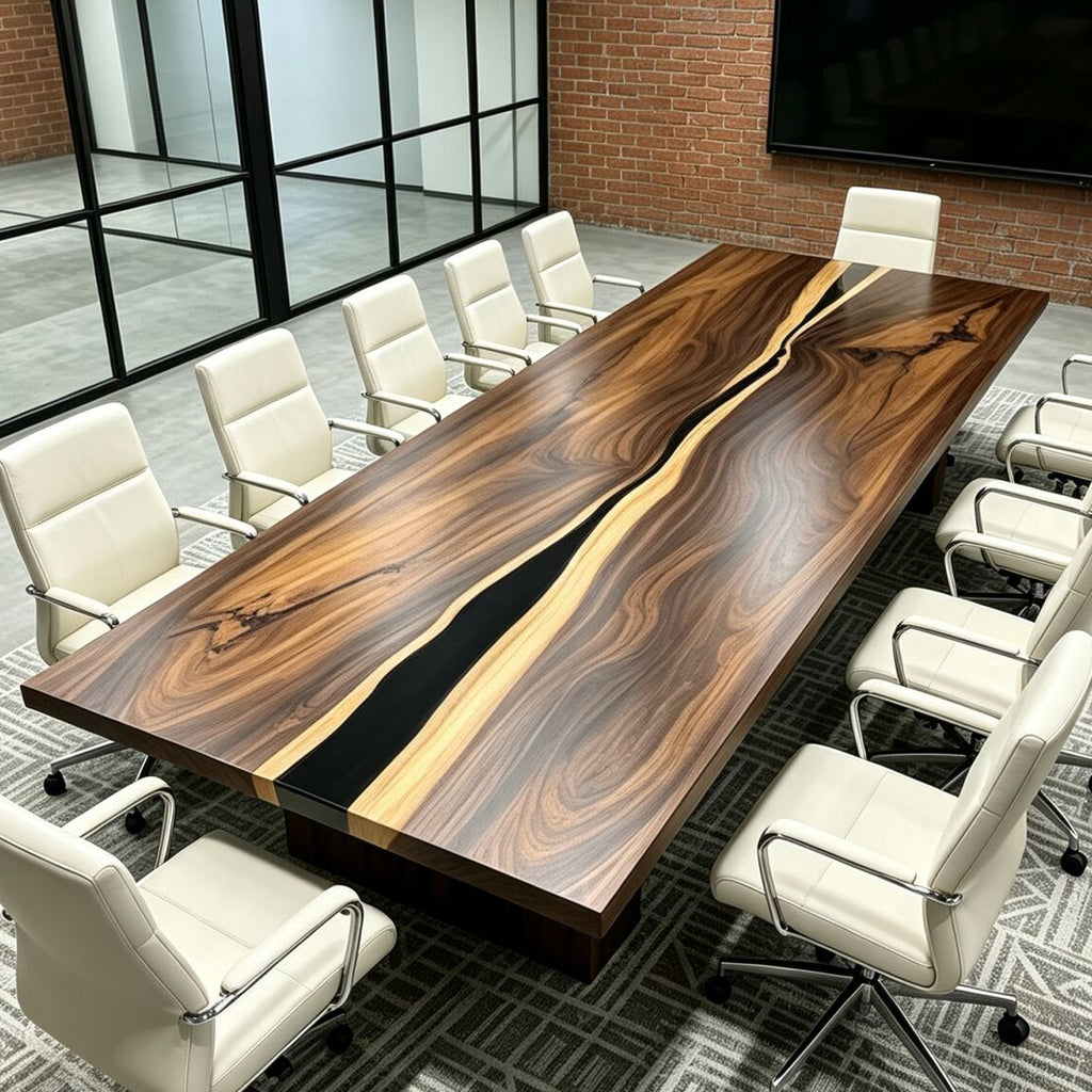 14 person conference table 144inch solid wood river table boardroom table
