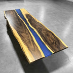 Extra 54" wide 12feet long grand blue river table unique dining table for 12-14 people