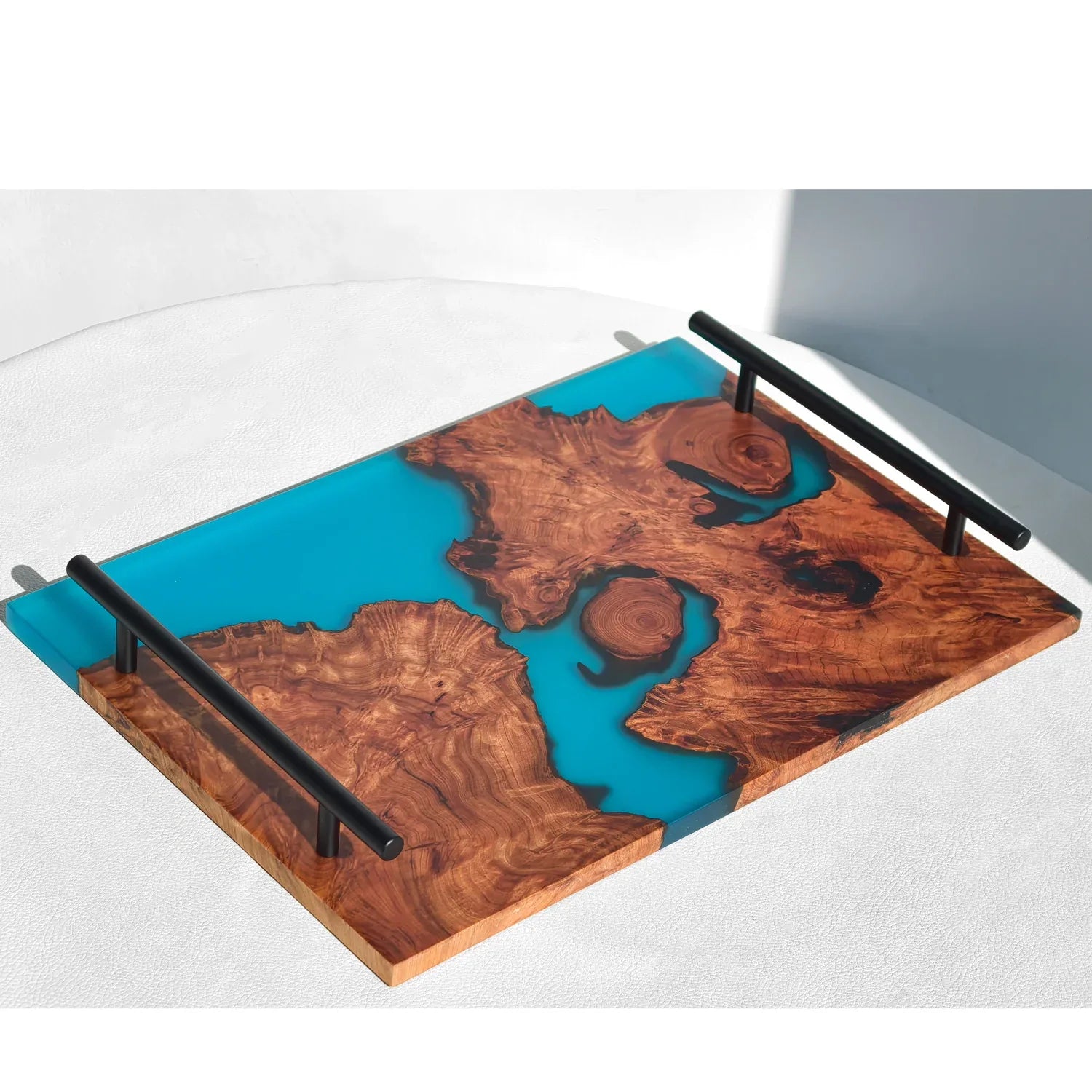 Boutique serving tray kitchen Cheese epoxy wood Board with handles best gift with gift box - MOOKA FURNITURE