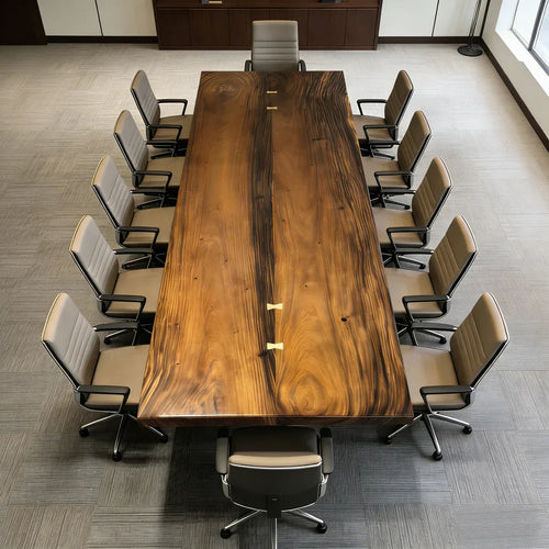 10 feet solid wood conference table for 10 people small office meeting room - MOOKA FURNITURE