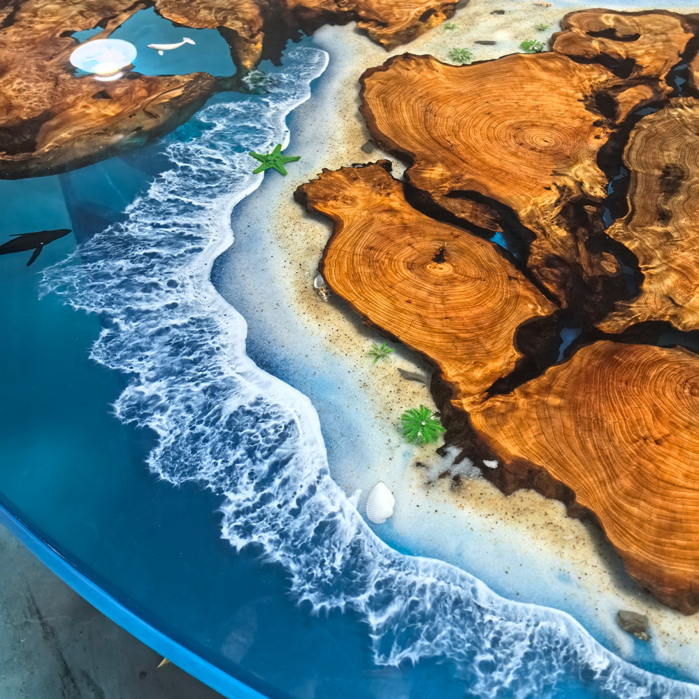 "Ocean's Embrace " Coffee table Art Table