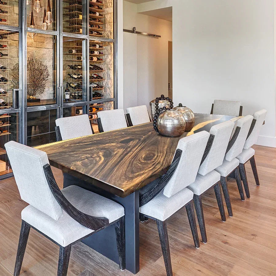Luxury organic wood dining table large for 8-10 people - MOOKA FURNITURE