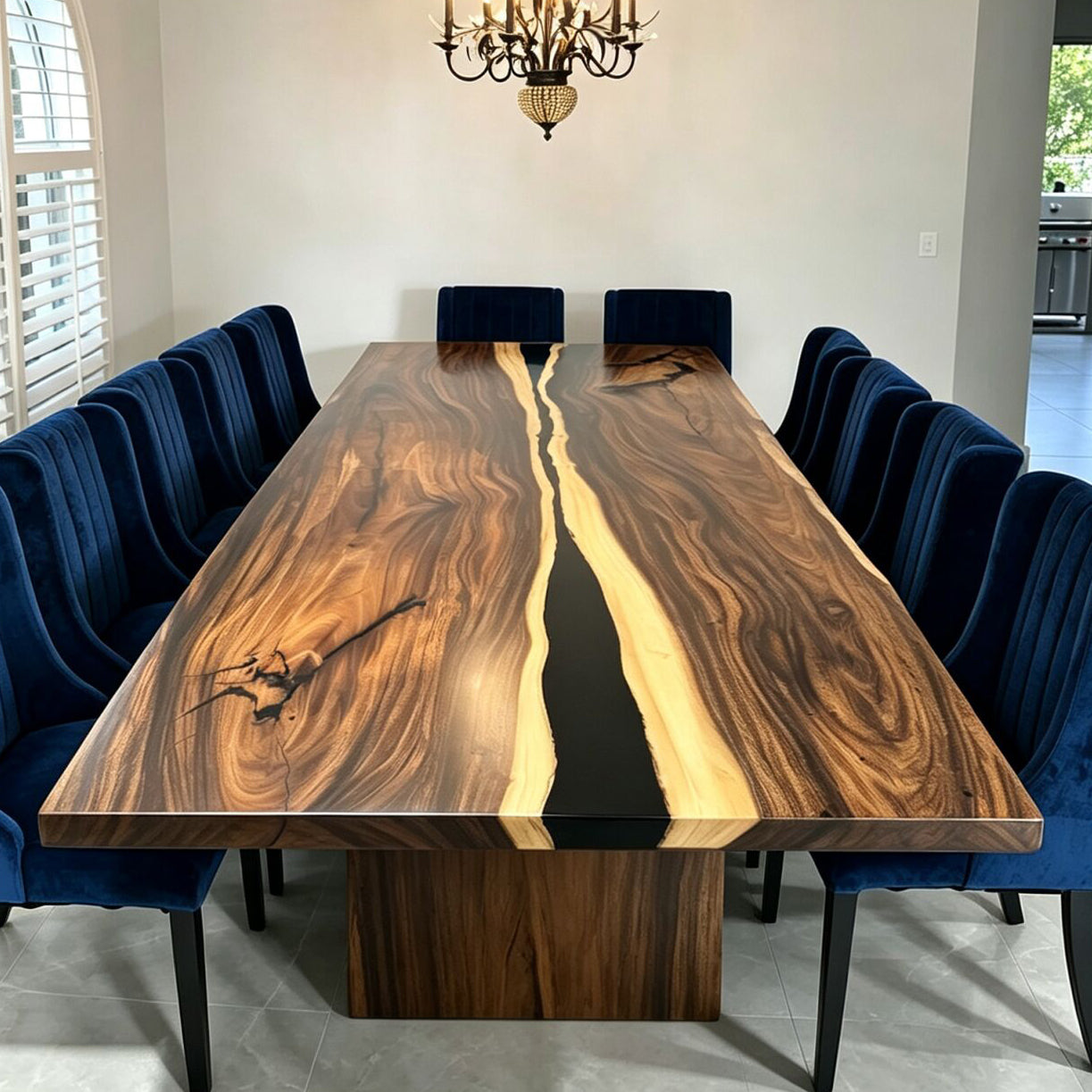 Handcrafted grand soid wood dining table for 12-14 people custom made table 12ft long