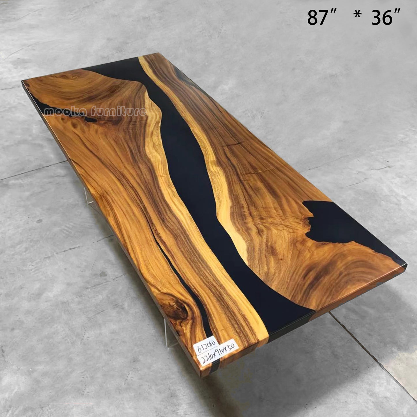 Resin Wood Dining Table - MOOKAFURNITURE