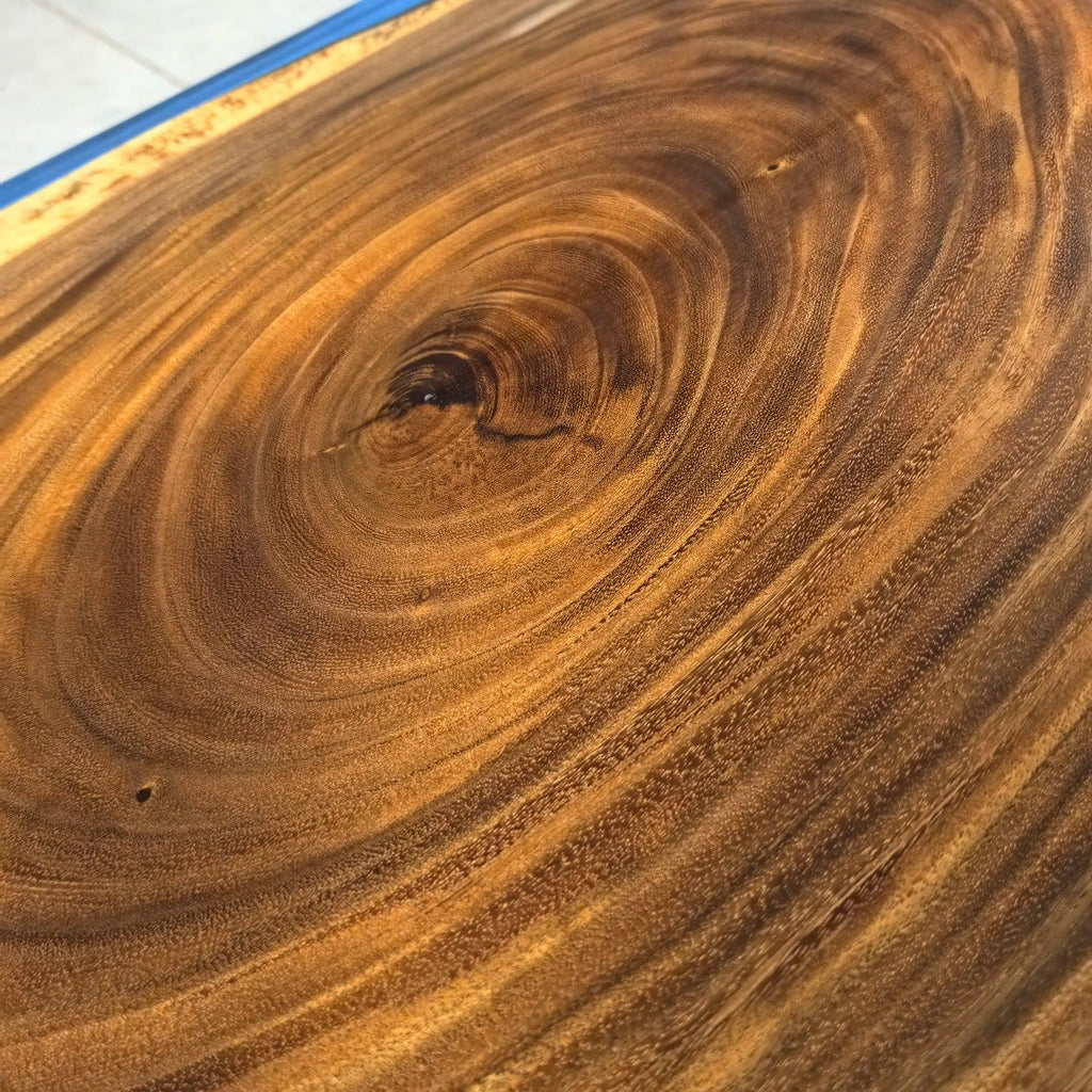 10 foot blue resin river table large wood dining table for 10-12 people - MOOKA FURNITURE