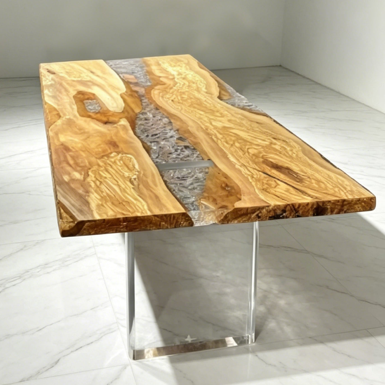 Luxury Italian olive wood river table heirloom table dining table for 8 seats