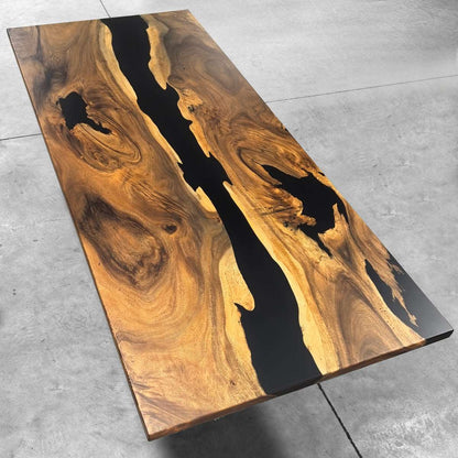 Exotic wood slabs unique design river table for 10 seater