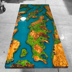 Luxury handmade natural wood landscape epoxy river table dining table for 6-8 - MOOKA FURNITURE
