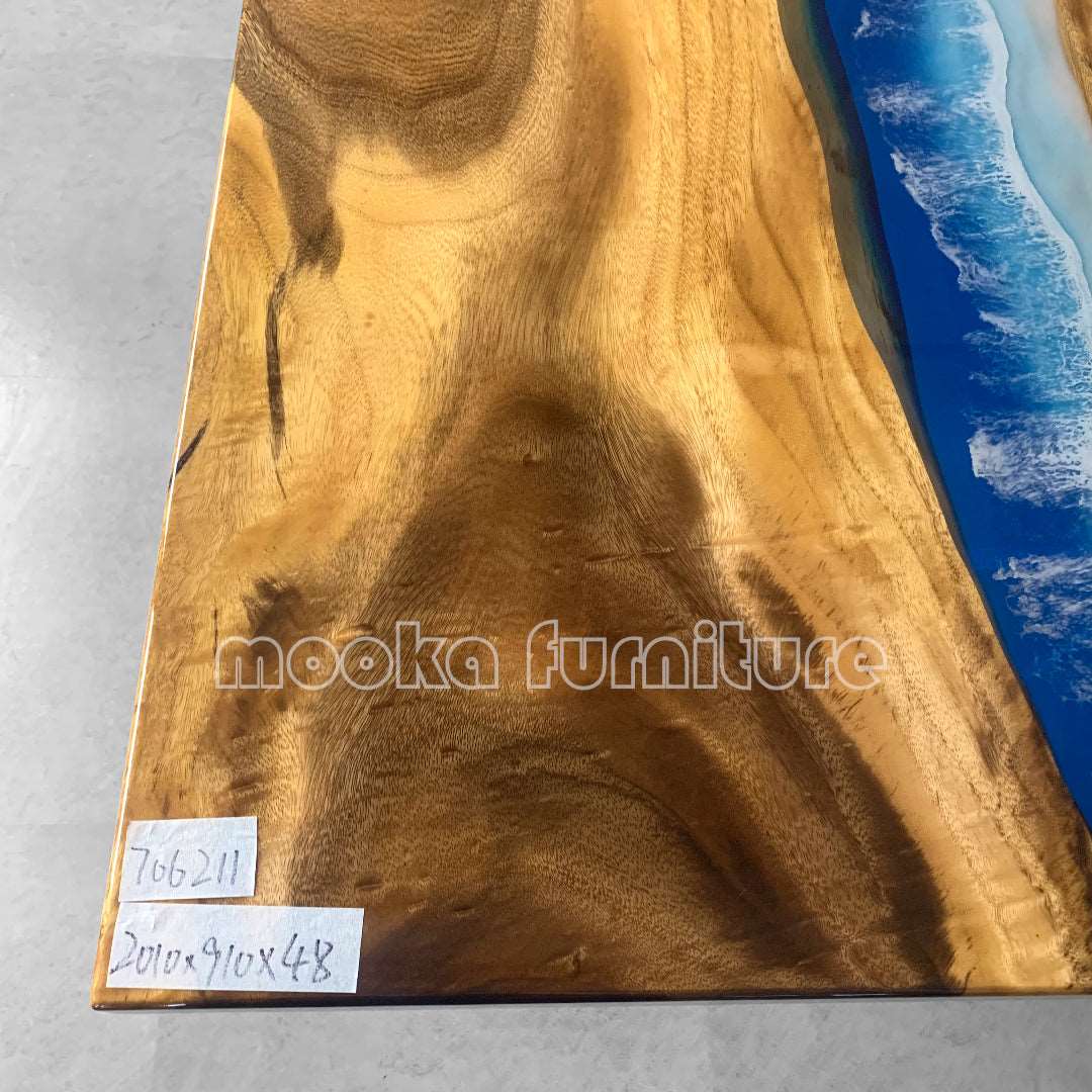 Resin Wood Dining Table - MOOKAFURNITURE