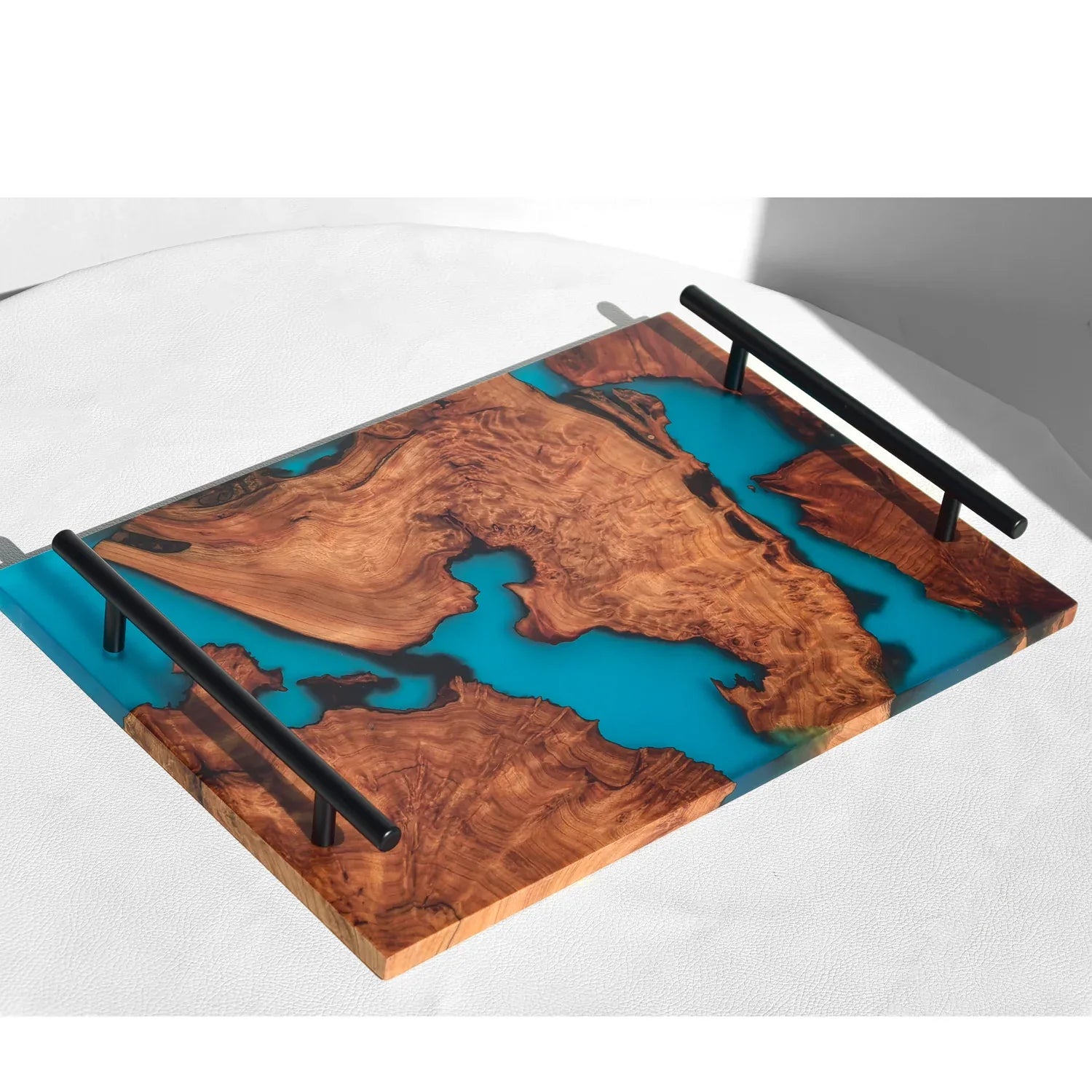 Boutique serving tray kitchen Cheese epoxy wood Board with handles best gift with gift box - MOOKA FURNITURE