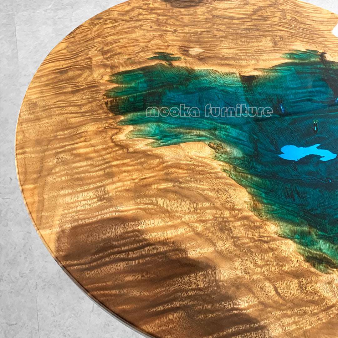 Resin Wood Coffee Table - MOOKAFURNITURE