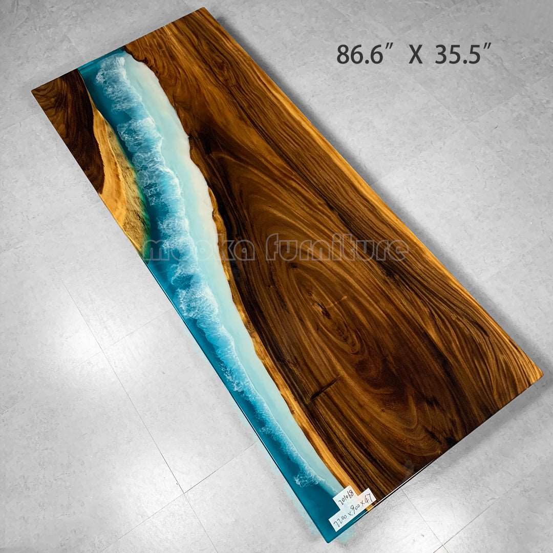 Resin Wood Dining Table - MOOKAFURNITURE