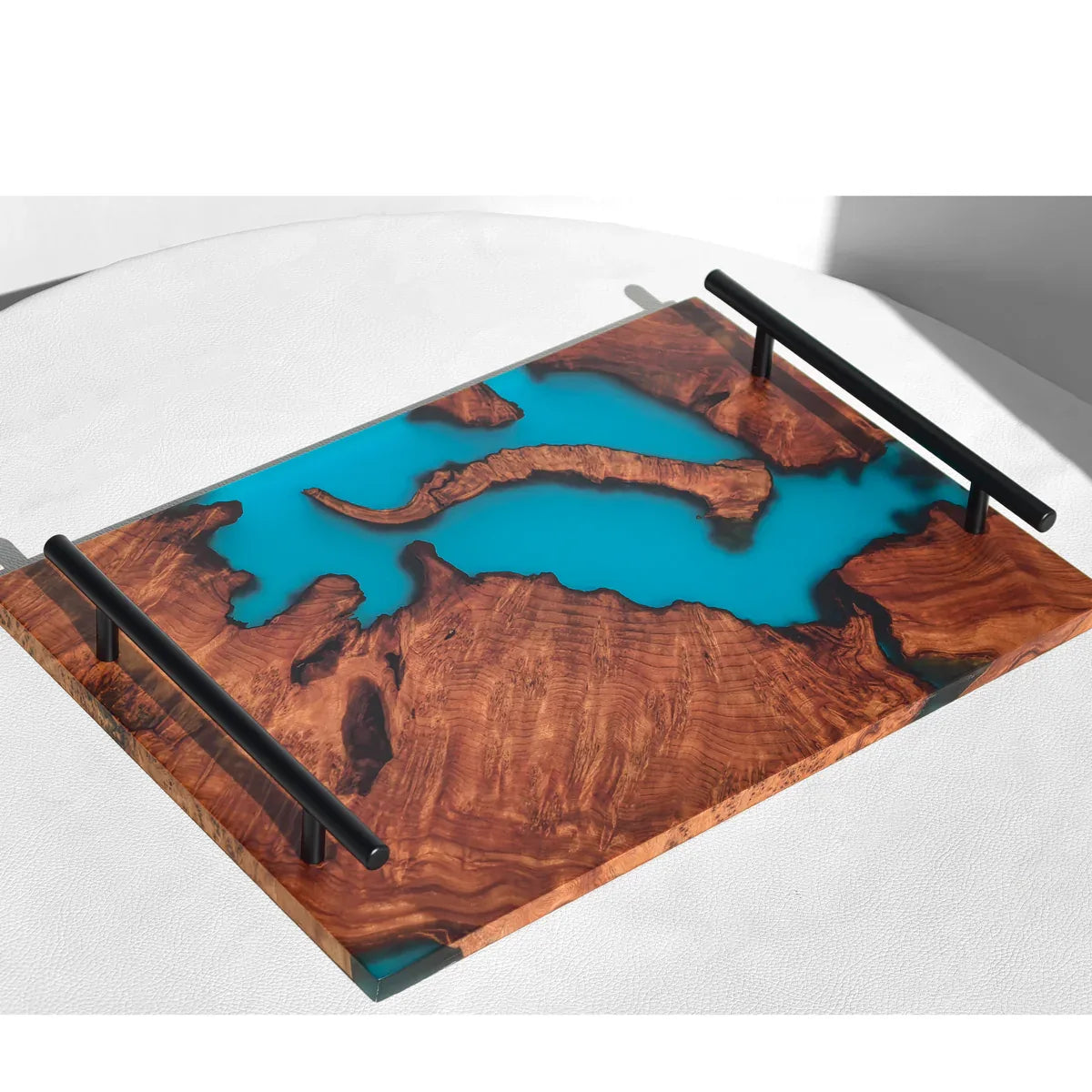 Boutique serving tray kitchen Cheese epoxy wood Board with handles best gift with gift box - MOOKA FURNITURE