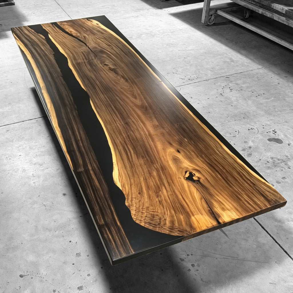 12ft Long river table for 12 people big dining room custom made wood bespoke table