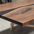 Bespoke black walnut river table large dining table for 10 12