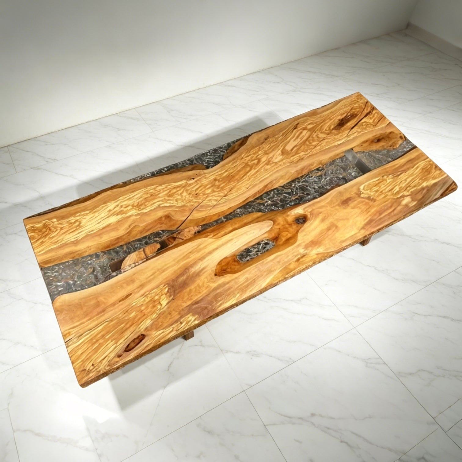 Luxury Italian olive wood river table heirloom table dining table for 8 seats