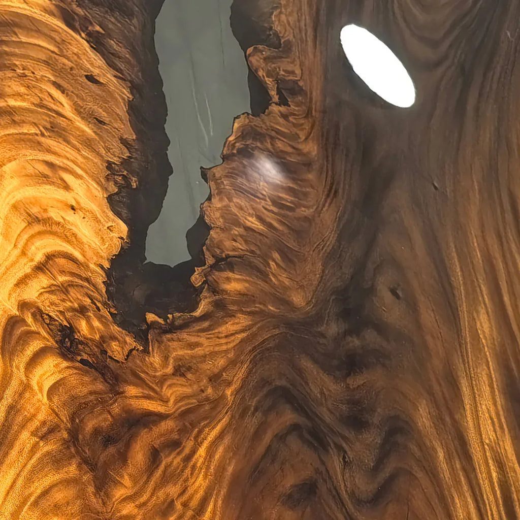 Luxury river table one piece wood dining room table for 8-10 person luxurious homes - MOOKA FURNITURE