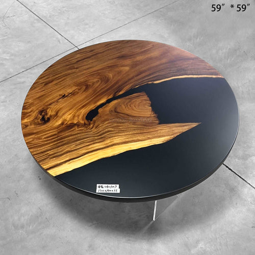 Walnut wood resin river dining table