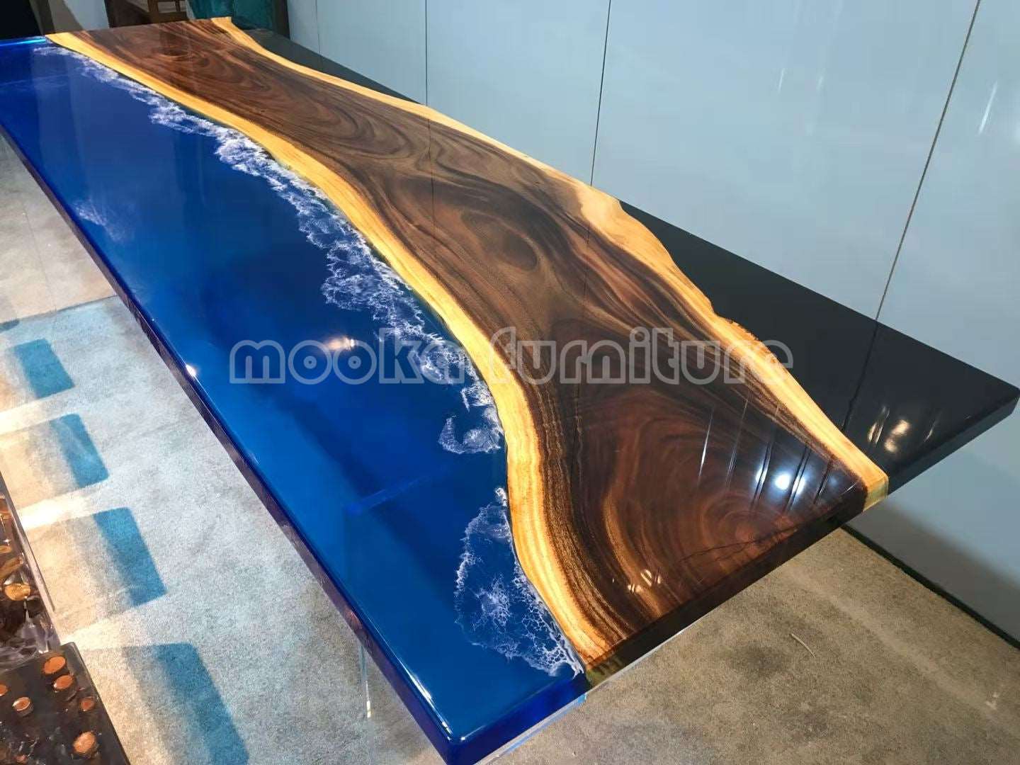 Resin Wood Dining Table - MOOKAFURNITURE