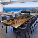 Rich wood grain big family dining table for 10-12 people - MOOKA FURNITURE