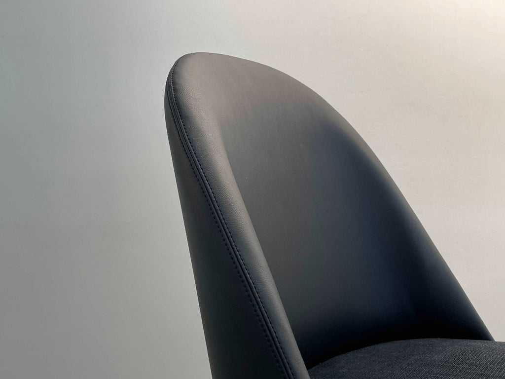 Borschely dining chair in Eco-leather and Nomad Linen black - MOOKA FURNITURE