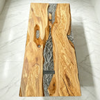 Luxury Italian olive wood river table heirloom table dining table for 8 seats
