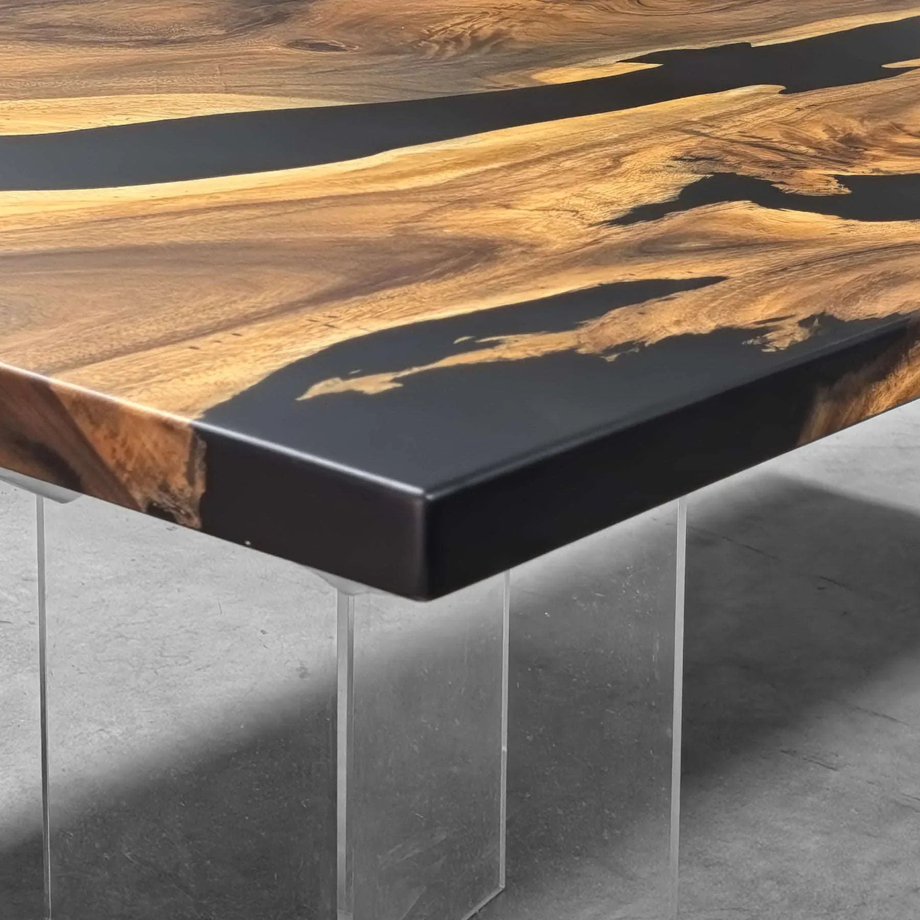 Exotic wood slabs unique design river table for 10 seater - MOOKA FURNITURE