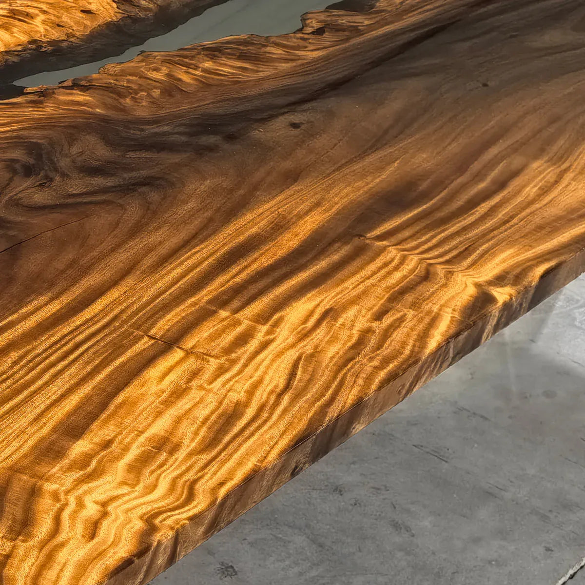 Luxury river table one piece wood dining room table for 8-10 person luxurious homes - MOOKA FURNITURE