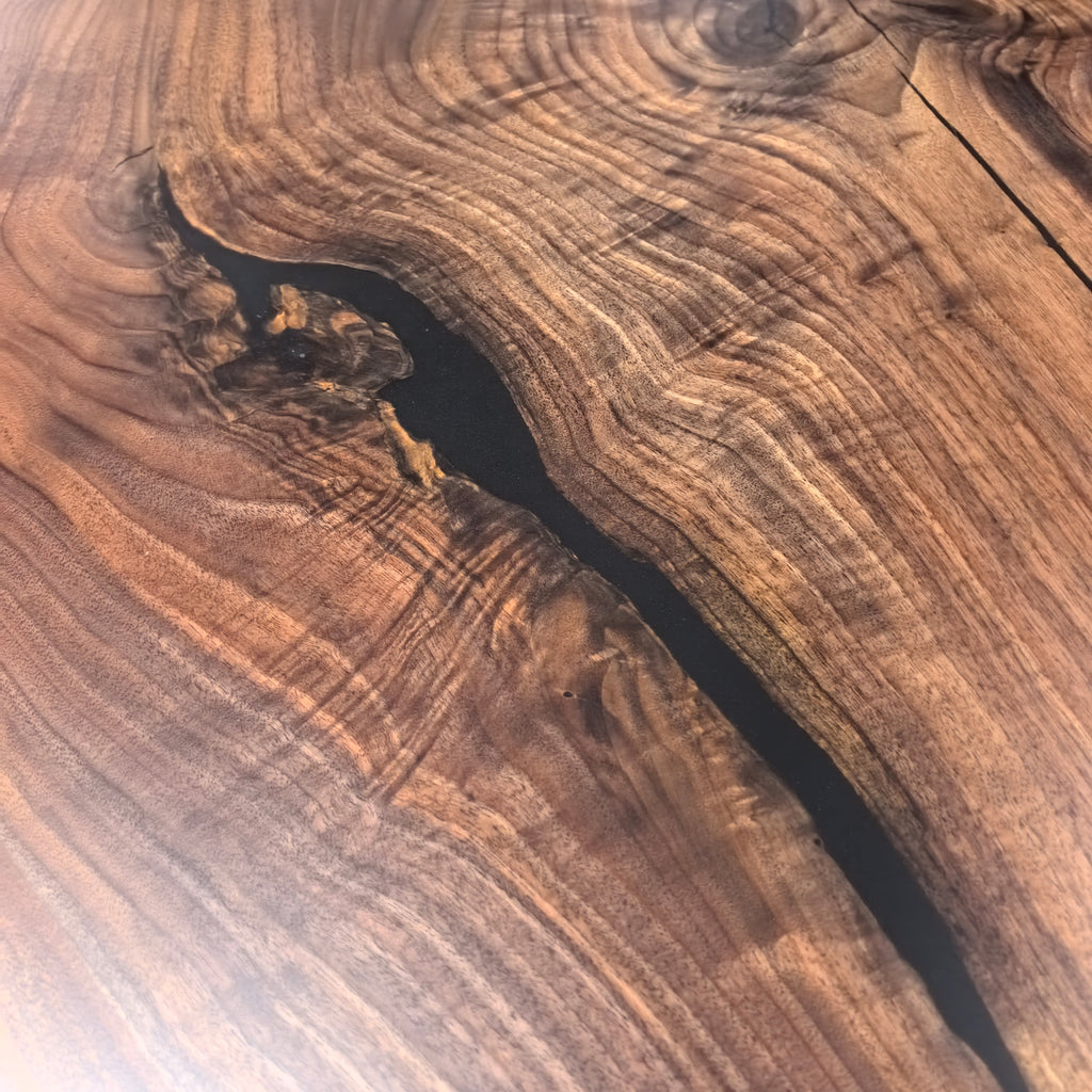 Handcrafted natural wood black walnut live edge conference table 12ft for 12 seaters
