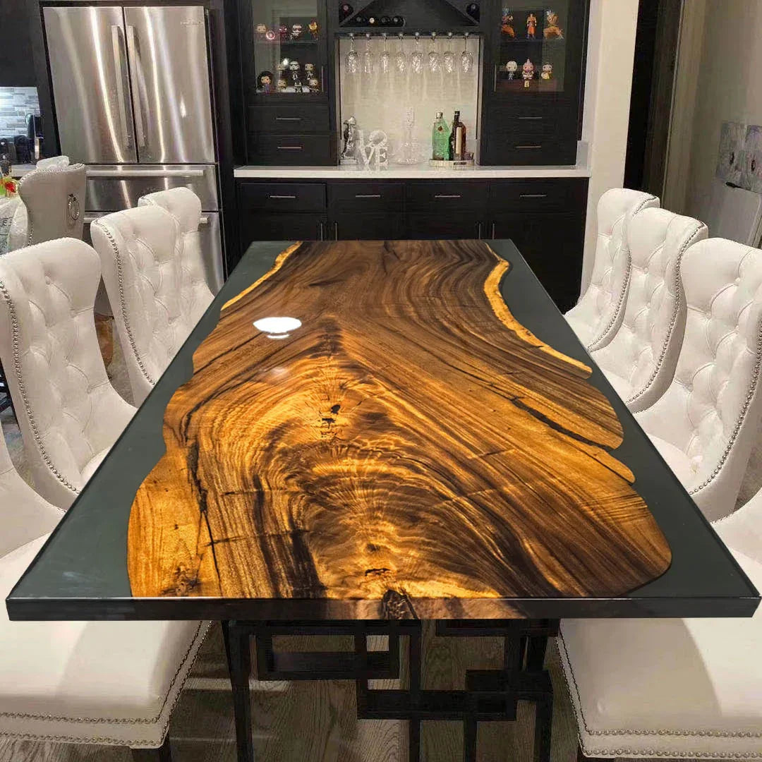High-end dining table natural one piece wood river table 8-10 person - MOOKA FURNITURE