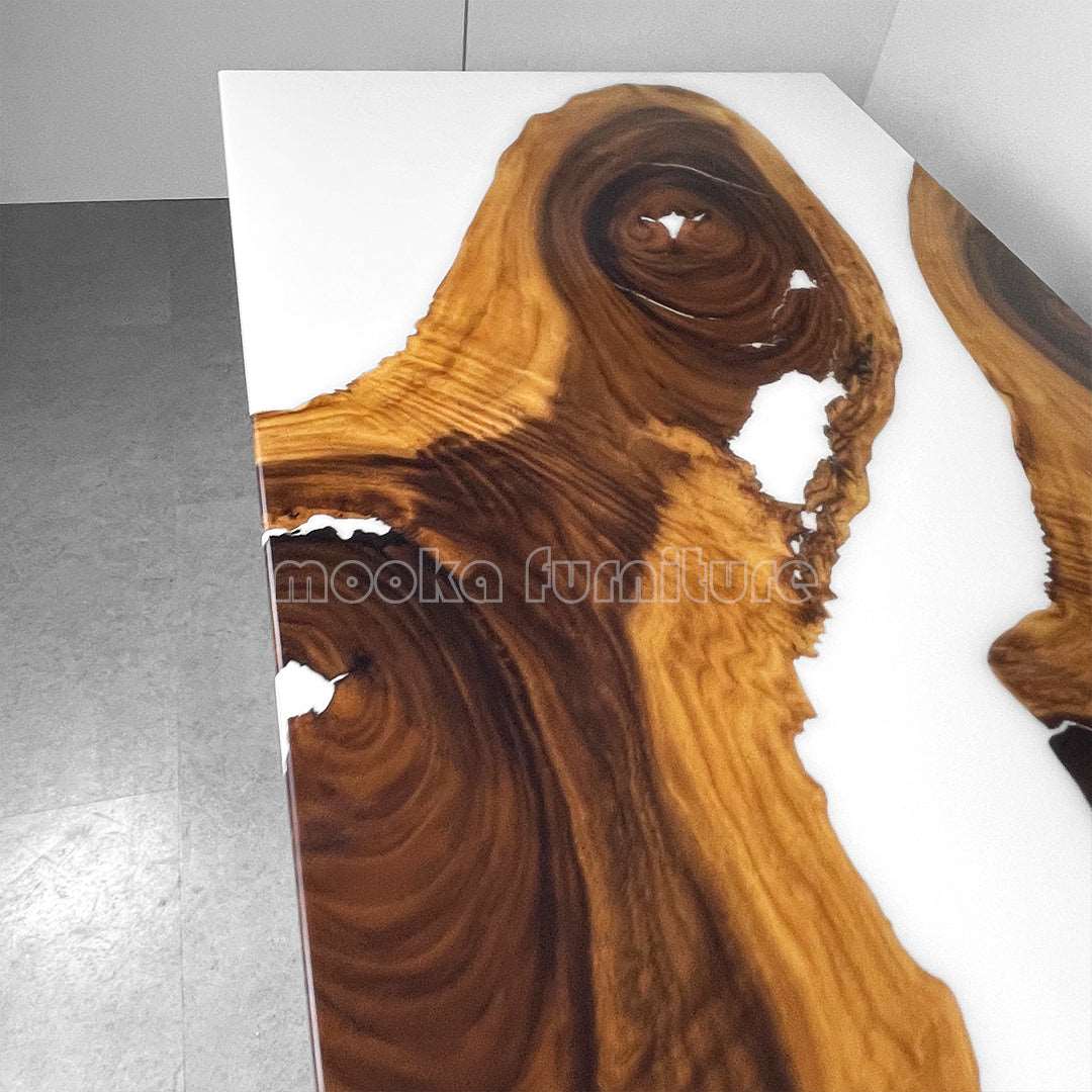 Resin Wood Dining Table - MOOKAFURNITURE