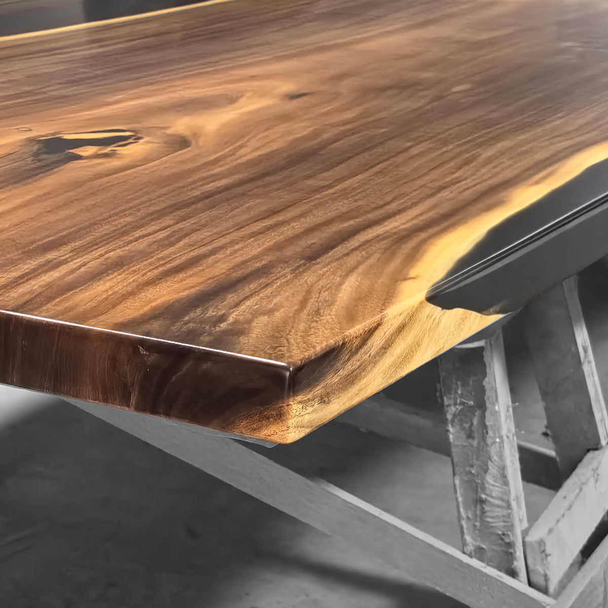 12ft Long river table for 12 people big dining room custom made wood bespoke table