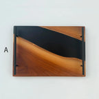 Boutique black walnut serving tray kitchen Cheese epoxy wood Board with handles best gift with gift box - MOOKA FURNITURE