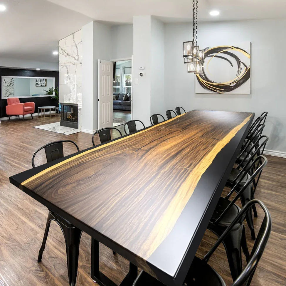 Solid wood 12feet Long table for 12-14 seats big family dining table communal table - MOOKA FURNITURE