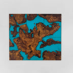 Set of 6 wood and transparent grey epoxy river Wall Art live edge Wall Decor Home decor Wall hanging Unique Home Gift - MOOKA FURNITURE