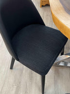 Borschely dining chair in Eco-leather and Nomad Linen black - MOOKA FURNITURE