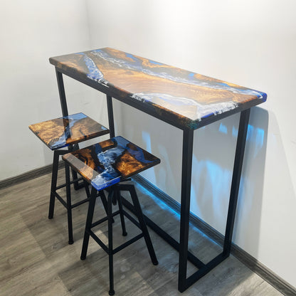 Custom made small size Breakfast Bar Table by window mini bar table