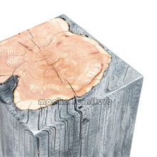 Load image into Gallery viewer, Clear epoxy wood stump nightstand - MOOKAFURNITURE