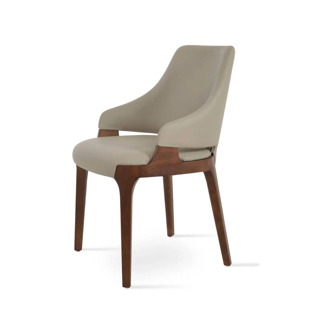 Plattner Solid Back Arm Chair is an elegant dining chair with modern appeal - MOOKA FURNITURE