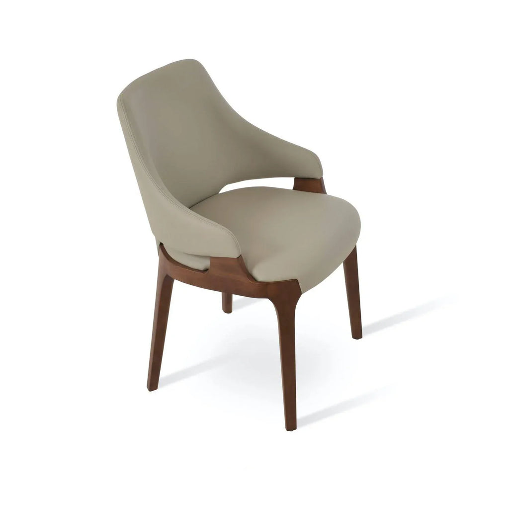Plattner Solid Back Arm Chair is an elegant dining chair with modern appeal - MOOKA FURNITURE