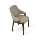 Plattner Solid Back Arm Chair is an elegant dining chair with modern appeal - MOOKA FURNITURE