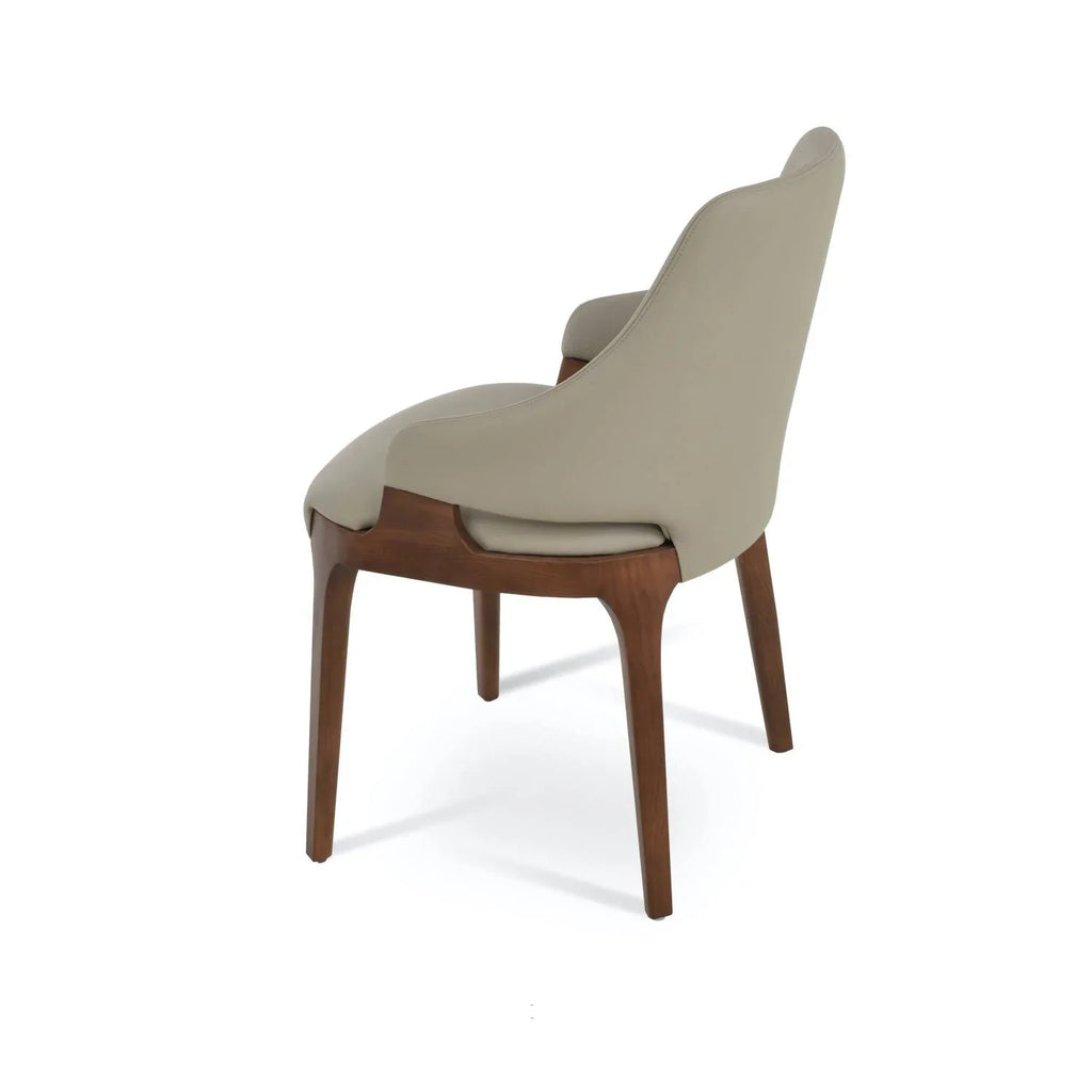 Plattner Solid Back Arm Chair is an elegant dining chair with modern appeal - MOOKA FURNITURE