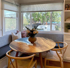 Stunning ocean scene epoxy wood breakfast nook table for 4 people - MOOKA FURNITURE