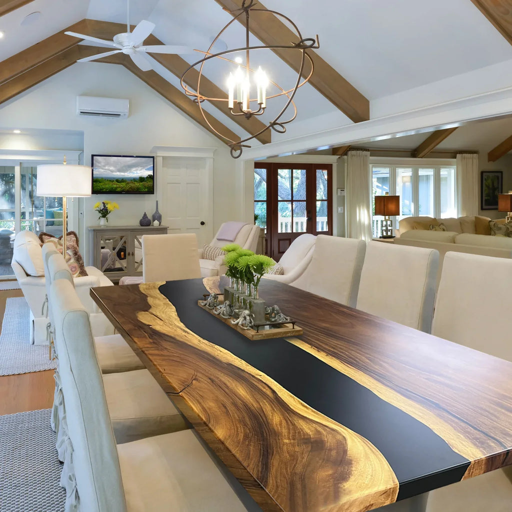 Unique handcraft wood river dining table for 8 seats - MOOKA FURNITURE